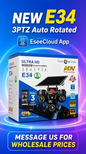 Eseecloud Triple Lens, 3ptz Solar PTZ Camera With Auto Tracking