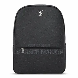 Classic Black Monogram Backpack – Stylish Everyday School Casual Bag