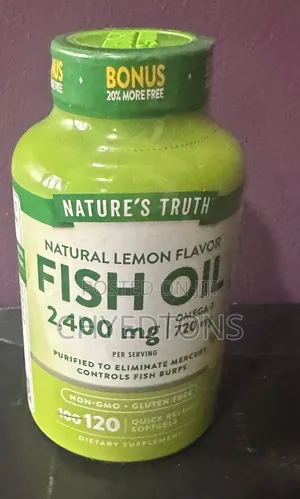 Nature's Truth Fish Oil 2,400 Mg – Natural Lemon Flavor (120 Softgels)