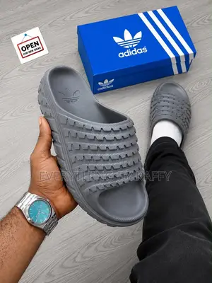 Original Adidas Blue Slide Slippers | Unisex Comfortable Rubber Slides