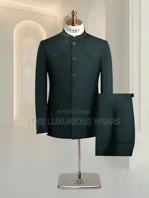 Bishop Neck Long Sleeve Safari Suit