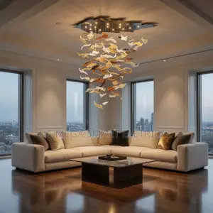 Modern Project Chandelier Handmade Glass Fish Decorative Ceiling Hang