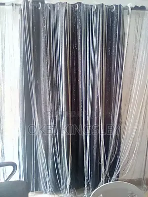 6 Panels (2+ Yards Each) of Premium Curtains + Dining Blind