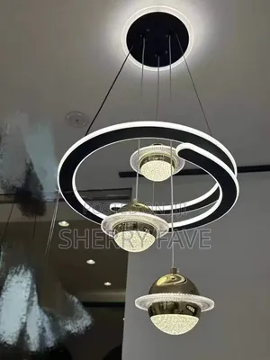 Luxury LED Ring Pendant Chandelier – Modern Crystal Ceiling Light