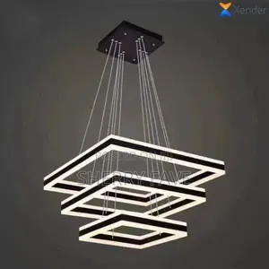 Luxury LED Ring Pendant Chandelier – Modern Crystal Ceiling Light