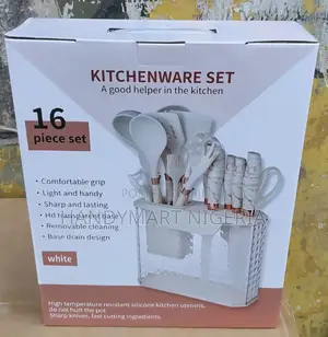 16Piece Marble Kitchen Utensil Knife Set With Acrylic Holder 21% OFF