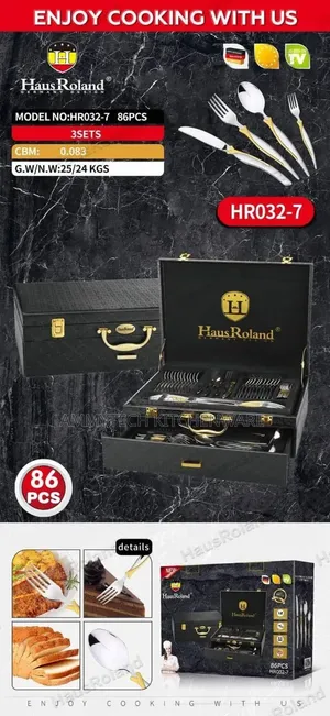 86pcs Hausroland Pure Stainless Steel Cutlery Box Set
