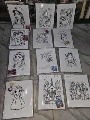 Predrawn Canvas With Easel for Sip and Paint Activity
