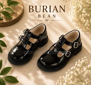 Girls' Black Patent Double-Buckle Mary Jane School Shoes