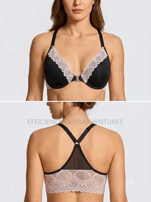 ​Women's One-Piece Single Pad Front-Lock Metal Clasp Bra – T-Shirt Bra