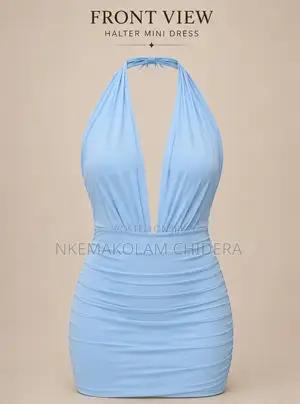 Ocean Halter Mini Dress