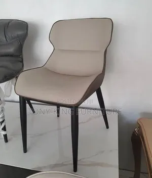 Kitchen Dining Chair With High Backrest, Soft Padded With Metal Legs