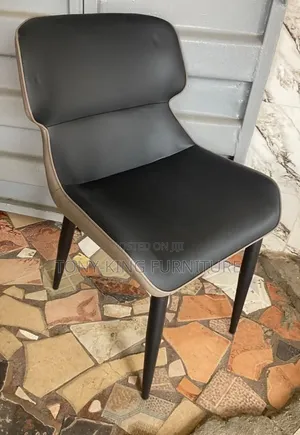 Kitchen Dining Chair With High Backrest, Soft Padded With Metal Legs