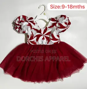 Cute Red White Baby Girl Dress (9-18months)