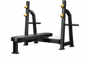 American Fitness Commercial Flat Weight Bench With Black Steel