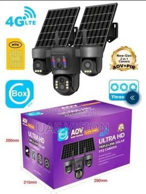 Ubox 3 Lens Solar Camera HD With Sim Card High Quality
