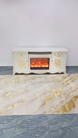 Royal Crafted Television Stand With Electric Fire Display