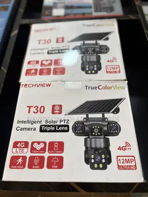 Triple Lens T30 V380 PTZ Solar Camera