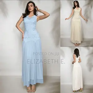 Women's Elegant Ruffle Collar Embroidery Mesh Pleated Super Long Dress