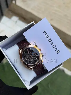 Poedagar Premium Leather Strap Wrist Watch