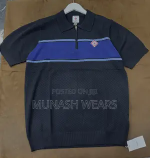 Casablanca Blue and Black Polo M-3xl Available