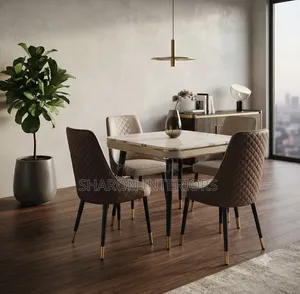 Luxury 4-Seater Marble Dining Set