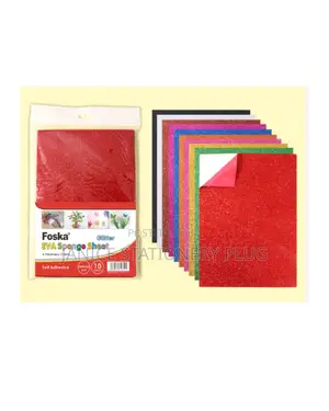Pack of 10 A4 Assorted Colour Glitter Craft Paper