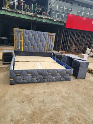 Luxury 6by6 Upholstery Bed Frame With Its Accessories