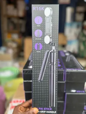 R16k Long Selfie Stick and Tripod With 2 Selfie Lights