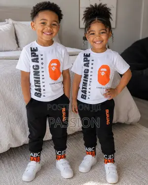 White Graphic T-Shirt Black Jogger Twin Set
