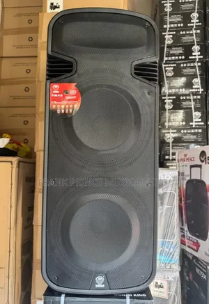 World King Double 15" Rechargeable Bluetooth Trolley Speaker Loud Bass
