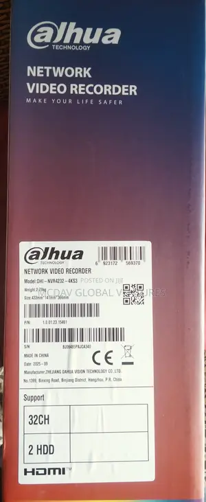 Dahua 32 Channels NVR 4MP - 2HDD (Model: DHI-NVR4232-4K3)