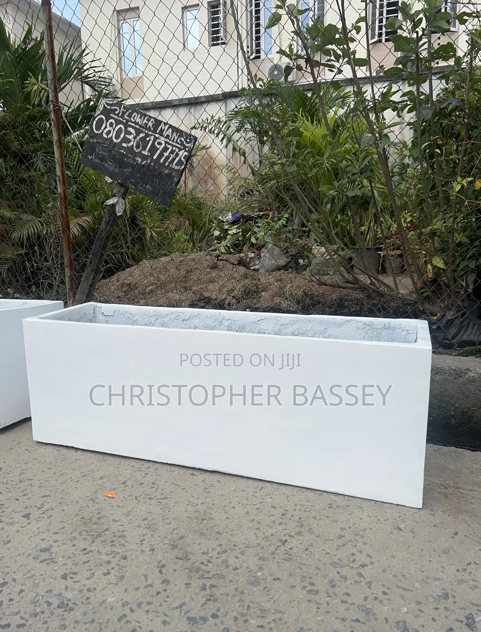 Rectangular Trough Concrete Planter