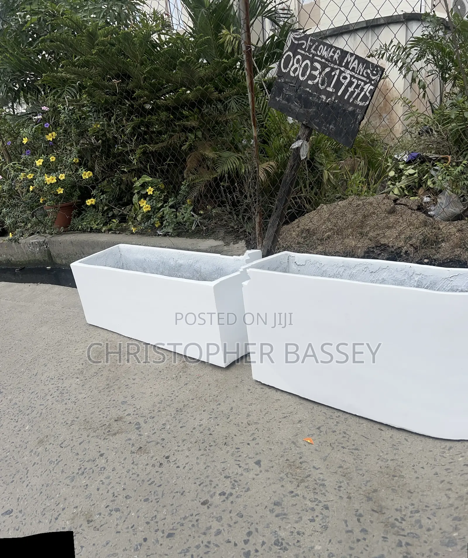 Rectangular Trough Concrete Planter