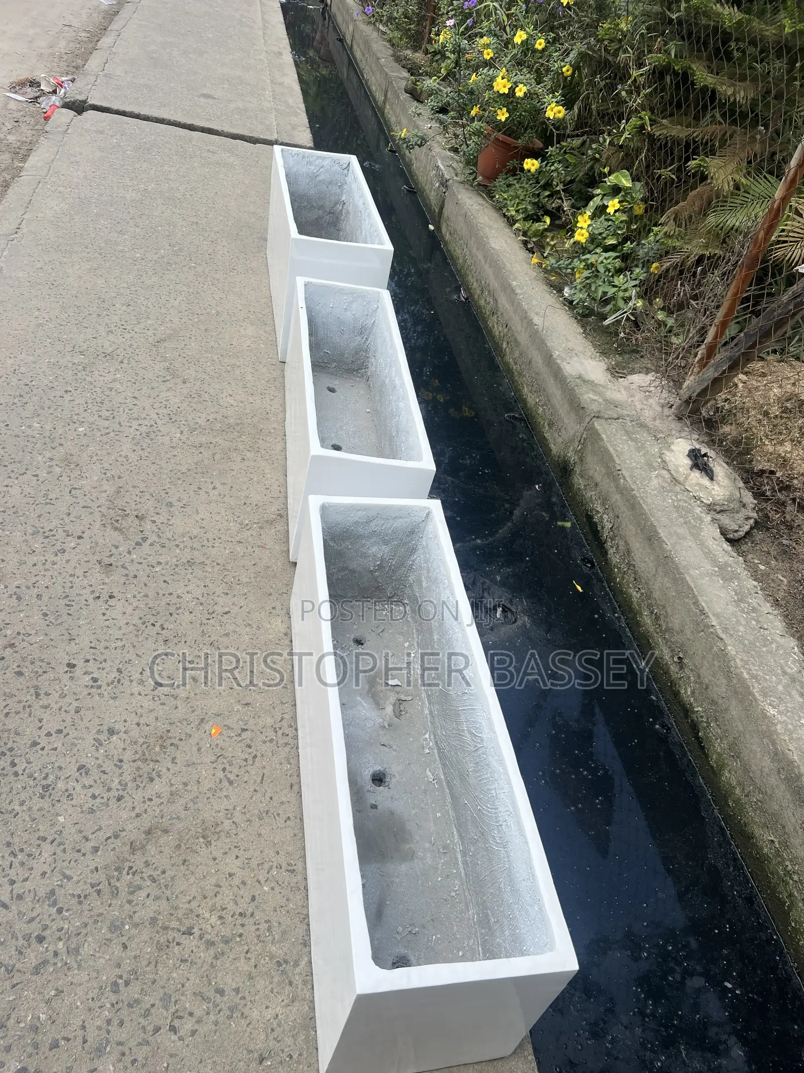 Rectangular Trough Concrete Planter