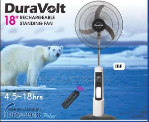 Duravolt 18" Rechargeable Standing Fan