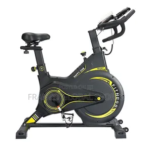 Stationary Spinning Bike Featuring a Black Frame