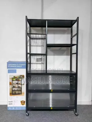 Multi-Purpose Storage Rack With Wire Baskets