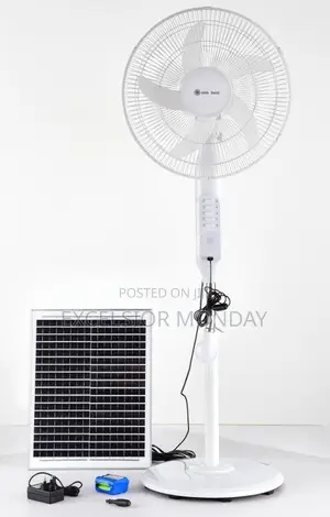 Rechargeable Fan With a Solar Panel and a Bulb
