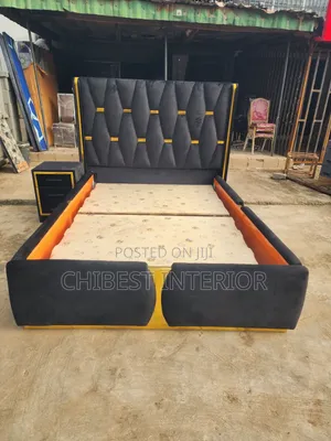 Queen Size Upholstery Padded Bed.