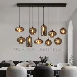 Modern Sophisticated Multiple Smoky Glass Chandelier