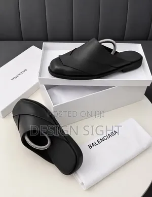 Balenciaga Criss-Cross Leather Half Shoes