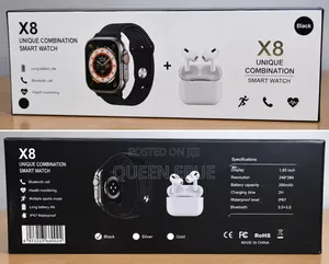 X8 Unique Smart Watch - Bluetooth Calls | Fitness Tracker | Brand New