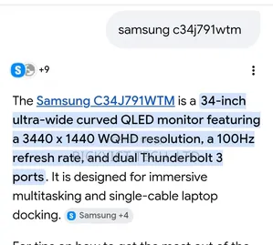 Samsung 34inch Curve Monitor