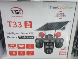 T33 Solar Triple Lens Camera 3 PTZ Rotating