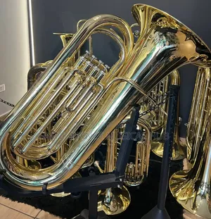 Professional Gold Brass Tuba (Piston Valve)