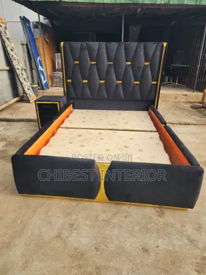 Queen Size Padded Bed Stand With Side Drawer
