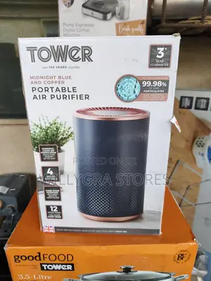 Tower T673000BLG Midnight Portable Air Purifier Blue and Copper