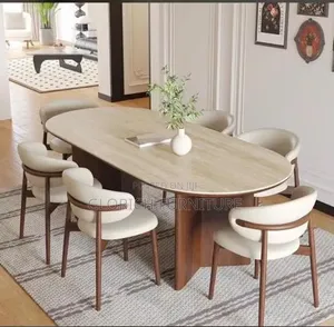 Wooden Top Dinning by 6 Seater With 6 Beautiful Chair's