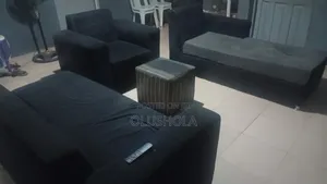 7 Seater Set of Black Sofas